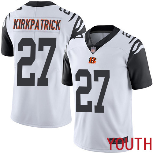 Cincinnati Bengals Limited White Youth Dre Kirkpatrick Jersey NFL Footballl #27 Rush Vapor Untouchable->women nfl jersey->Women Jersey